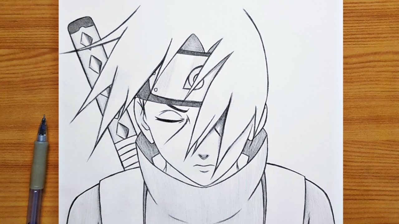 Naruto y sasuke besandose, Pencil Sketch - Arthub.ai